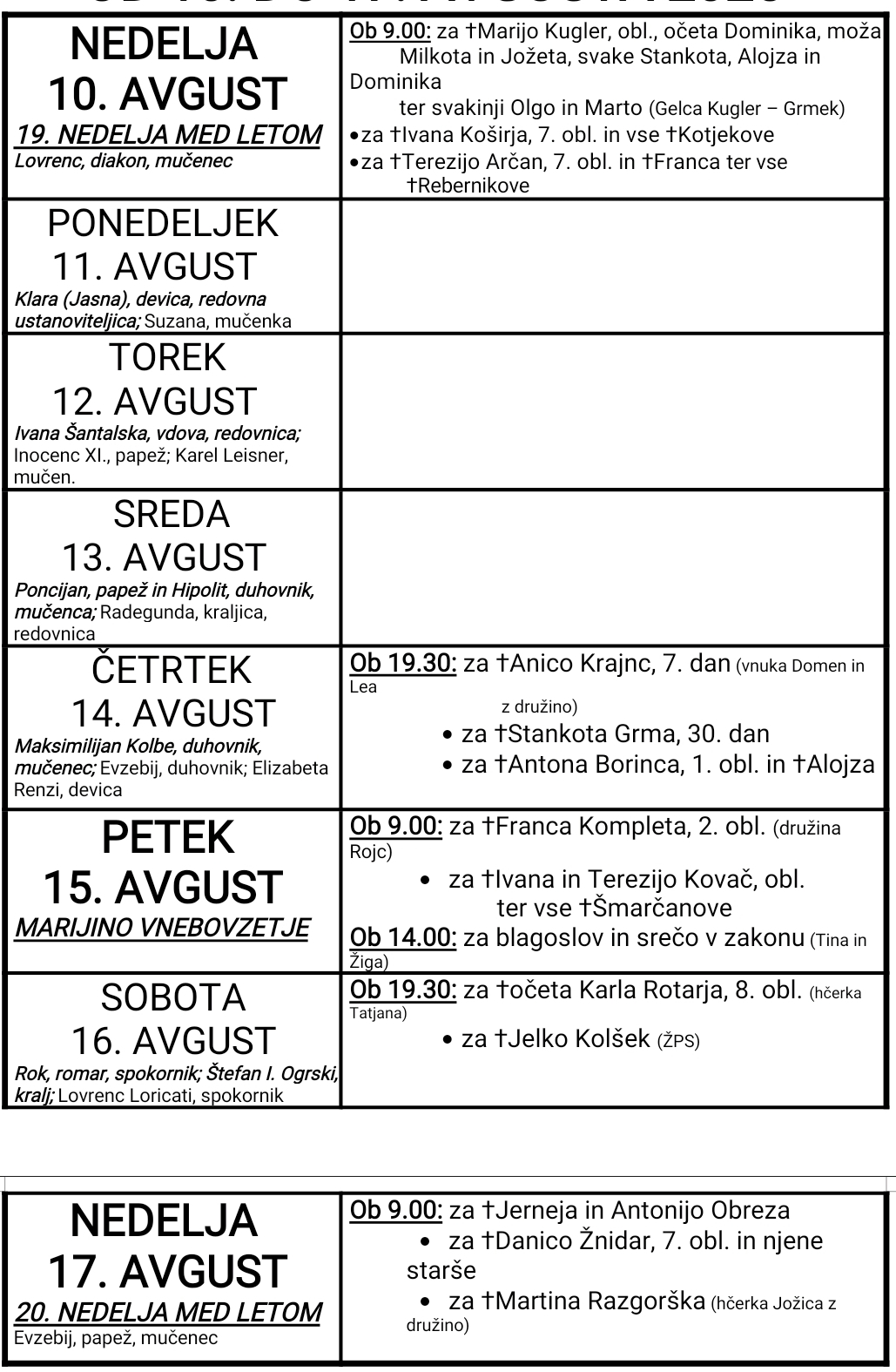 OZNANILA 10 08 2025