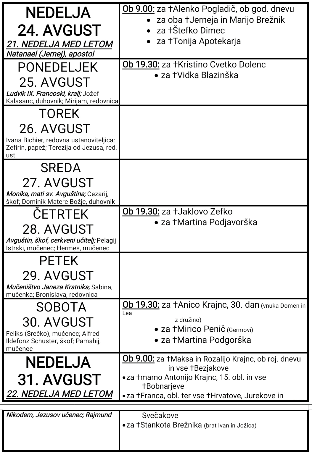 OZNANILA 24 08 2025