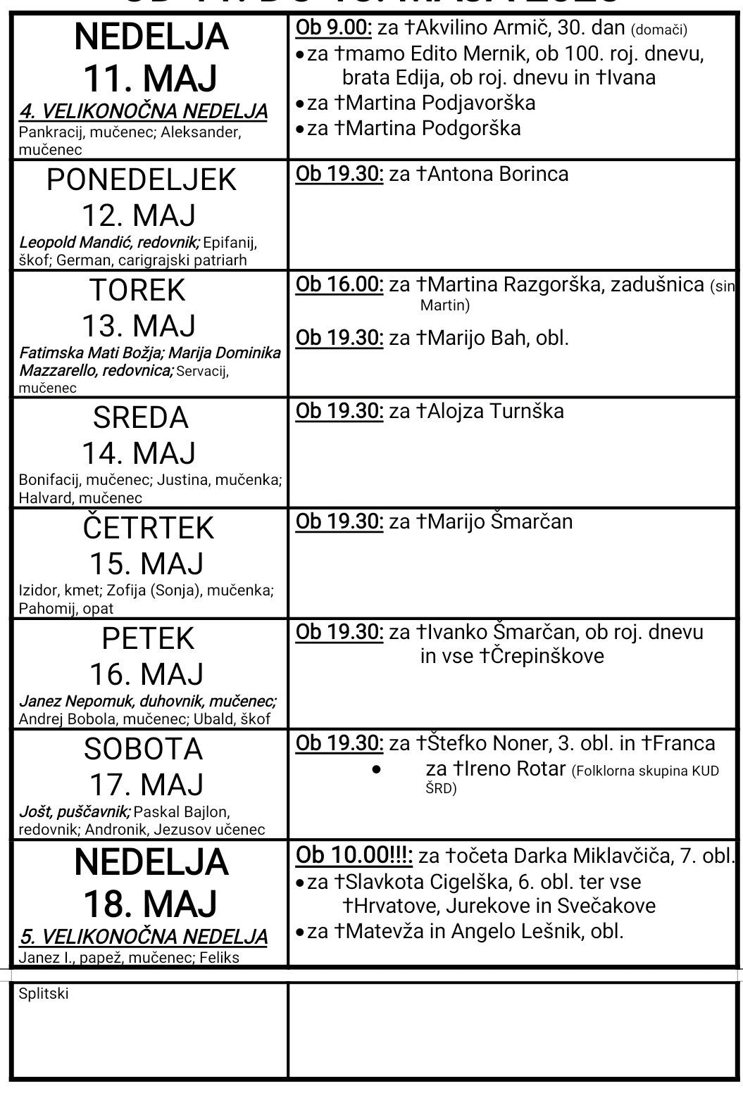OZNANILA 11 05 2025