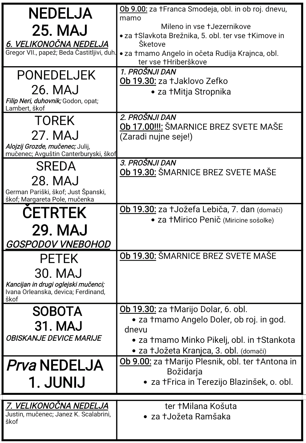 OZNANILA 25 05 2025