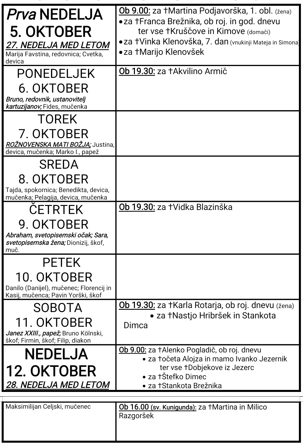 OZNANILA 05 10 2025