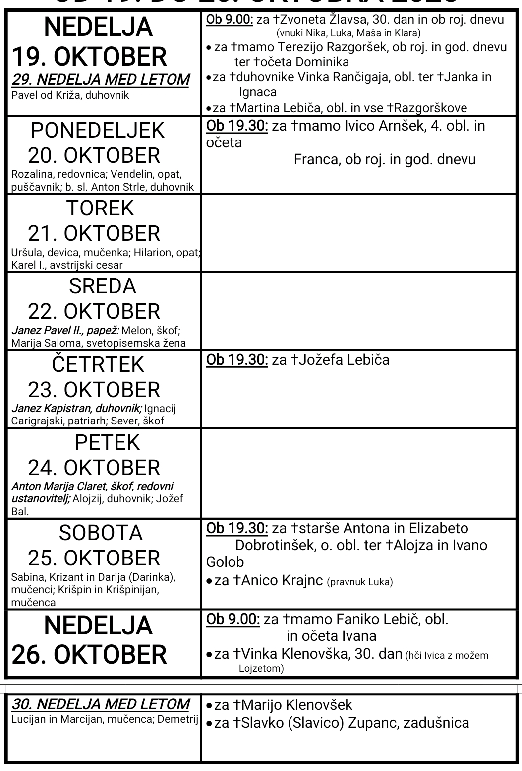 OZNANILA 19 10 2025