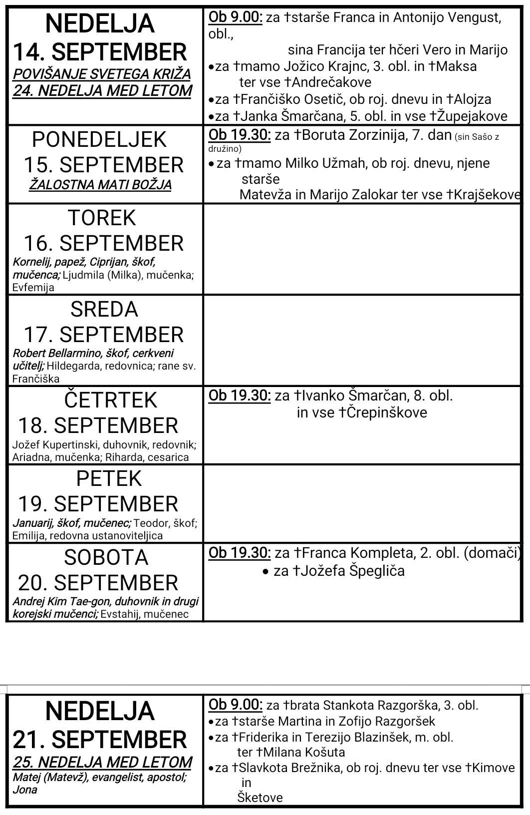 OZNANILA 14 09 2025