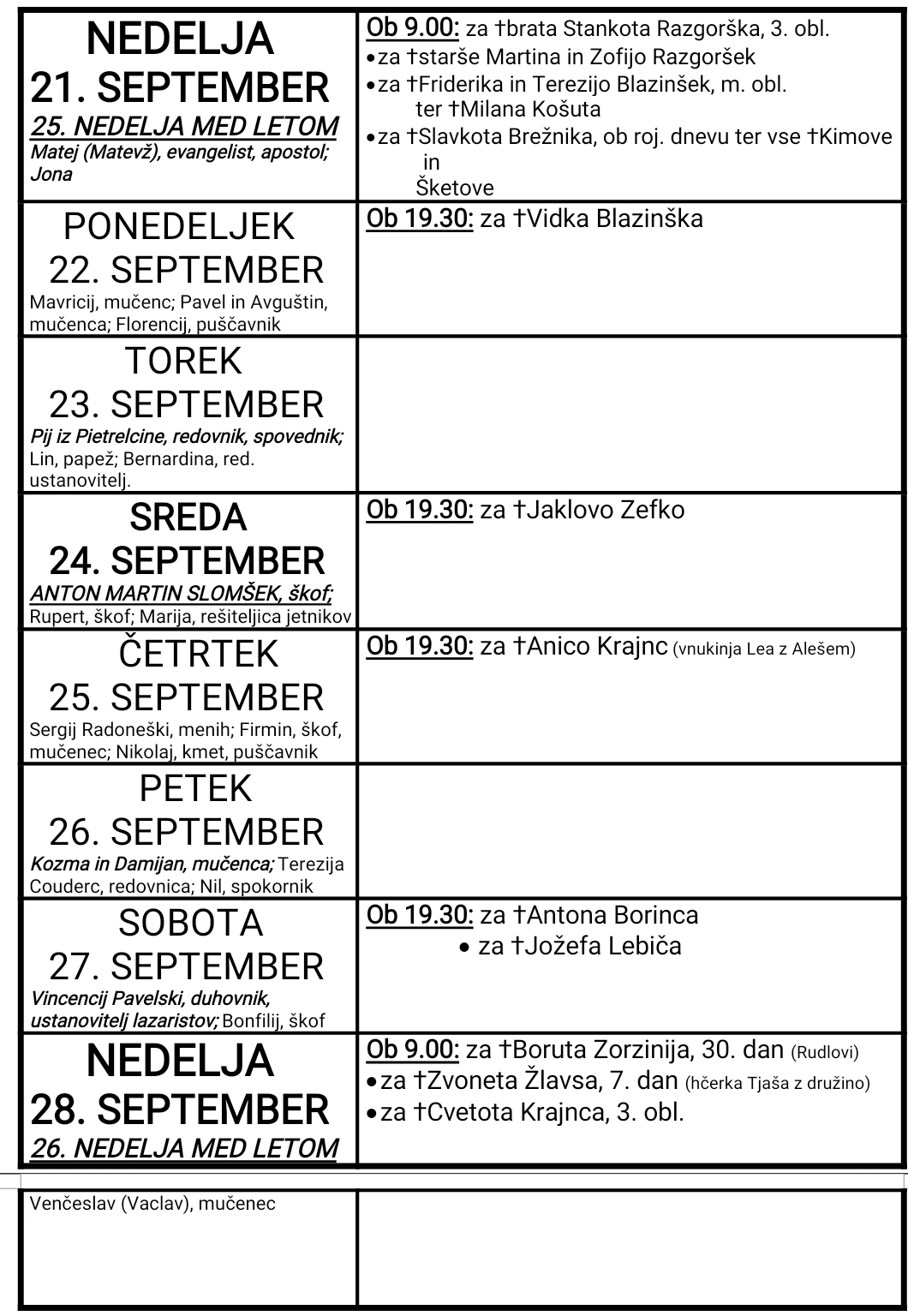 OZNANILA 21 09 2025