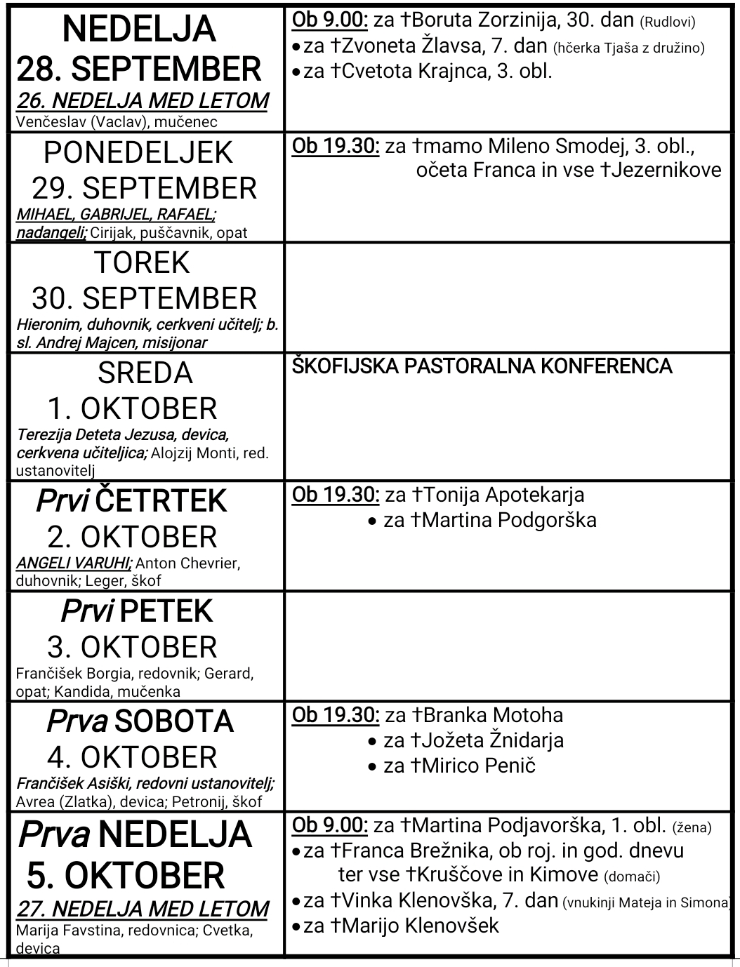 OZNANILA 28 09 2025