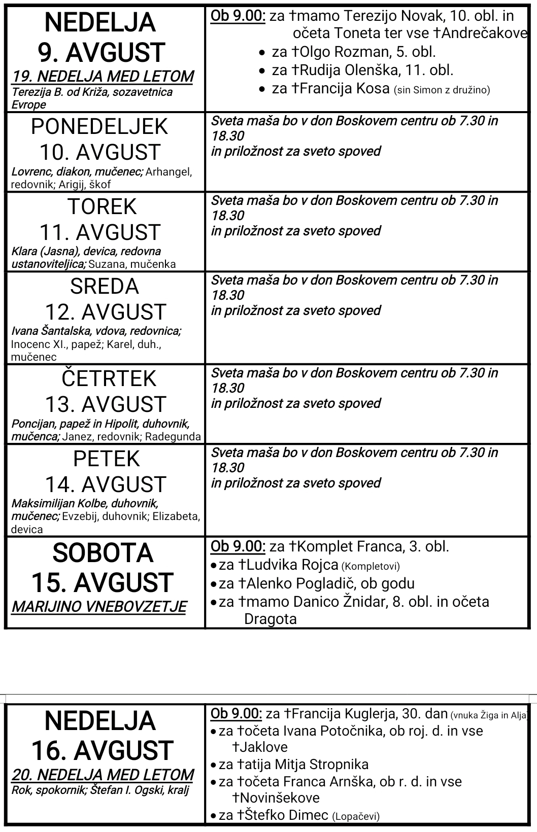 OZNANILA 09 08 2026