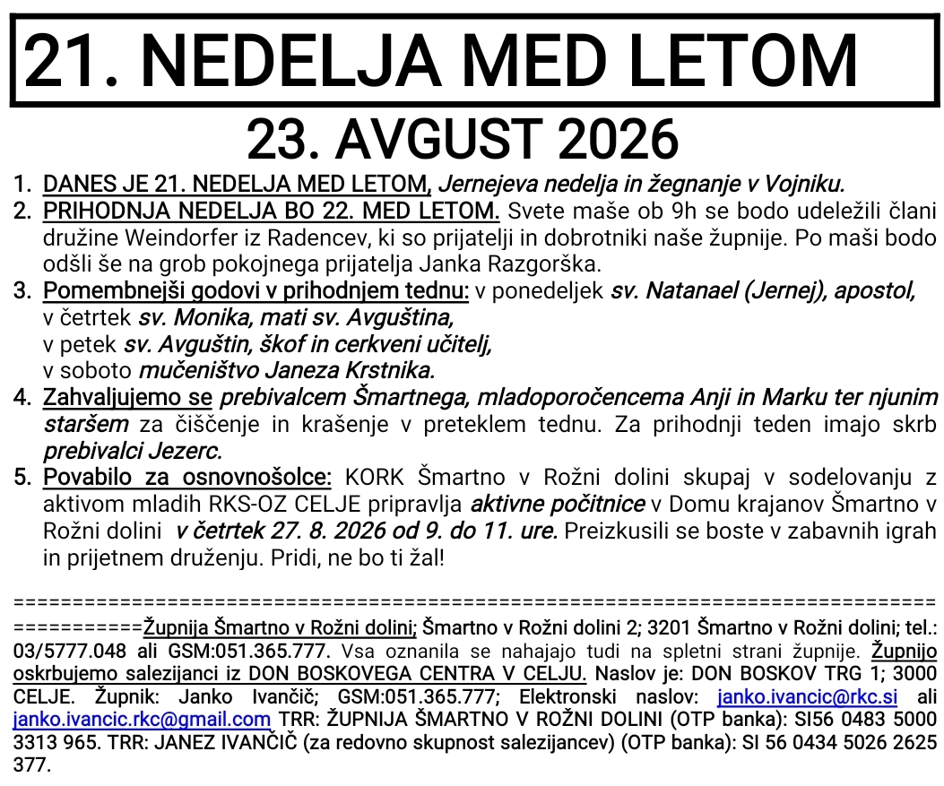 OZNANILA 23 08 2026 2