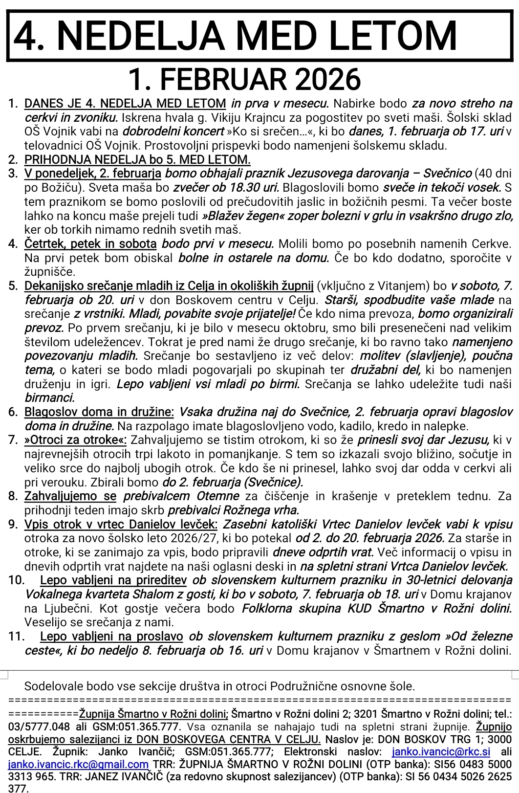OZNANILA 25 01 2026 2