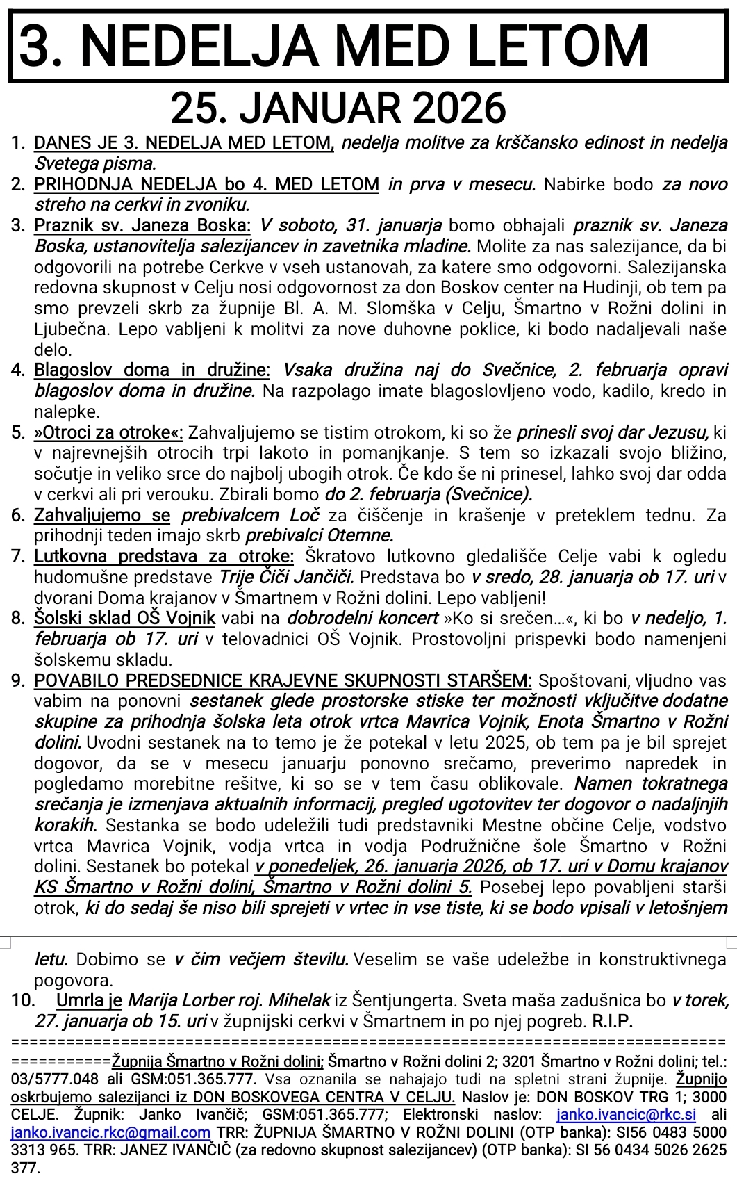 OZNANILA 25 01 2026 2