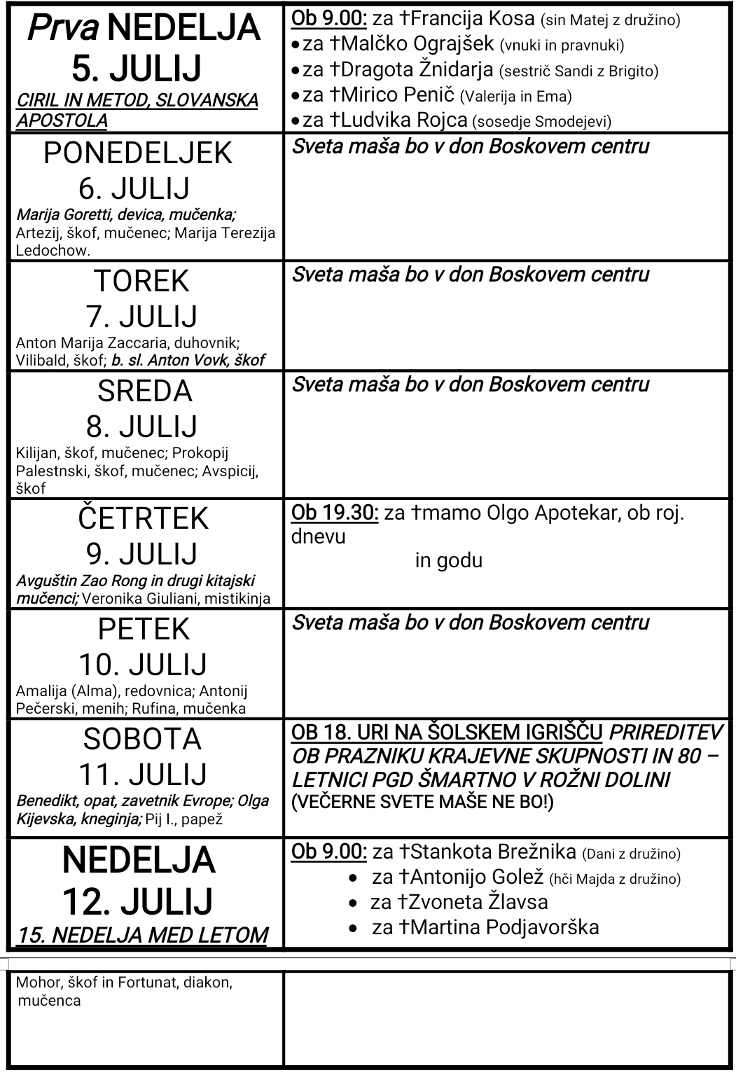 OZNANILA 05 07 2026
