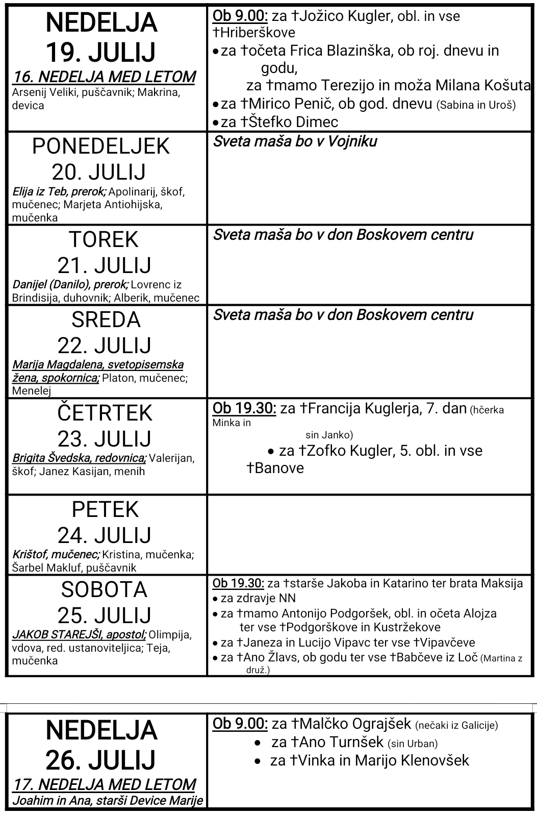 OZNANILA 19 07 2026
