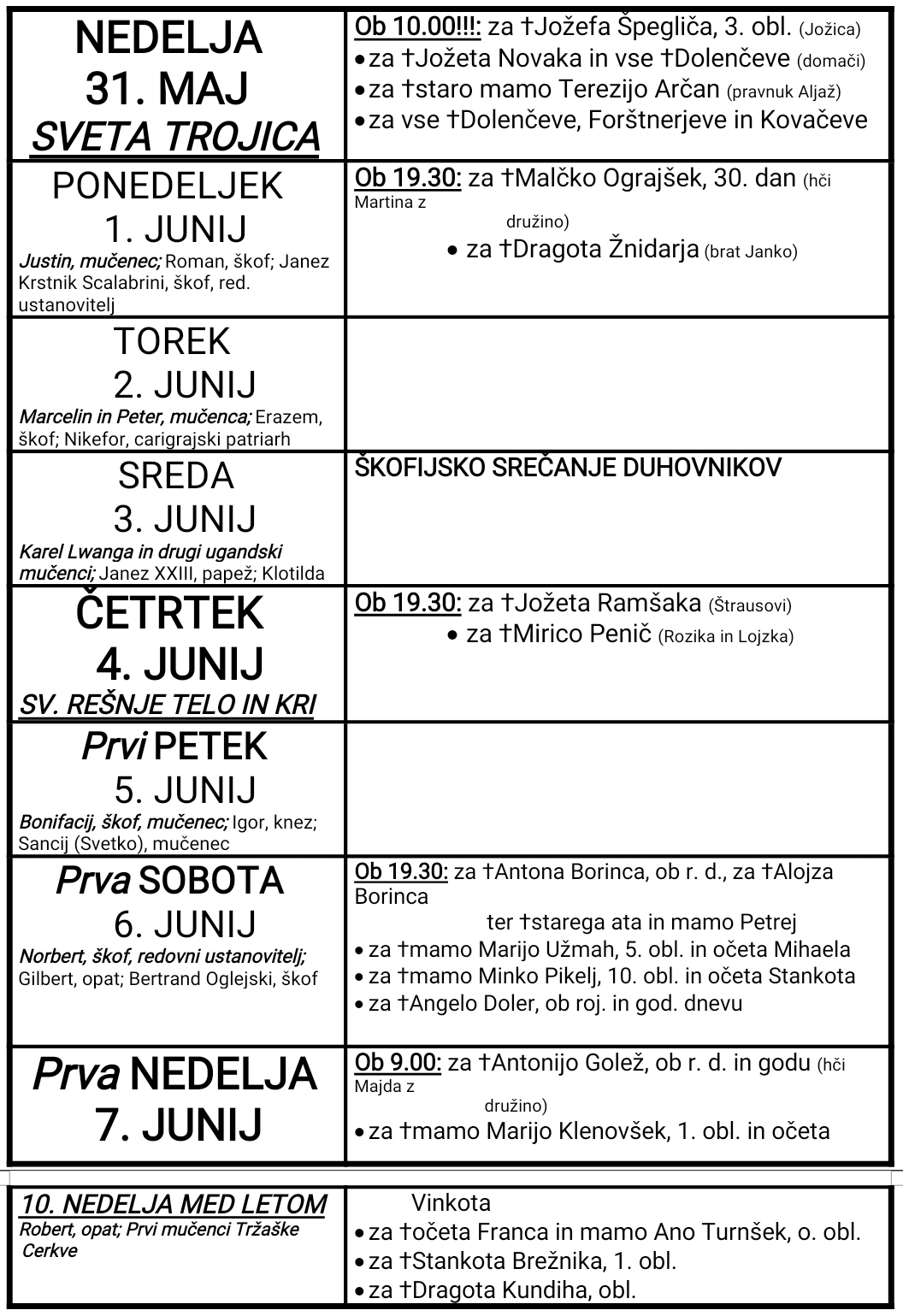 OZNANILA 31 05 2026