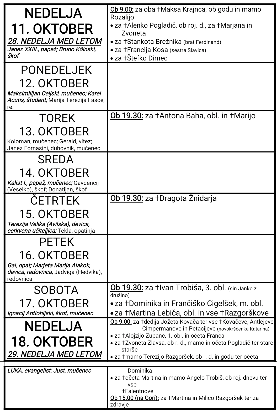 OZNANILA 11 10 2026