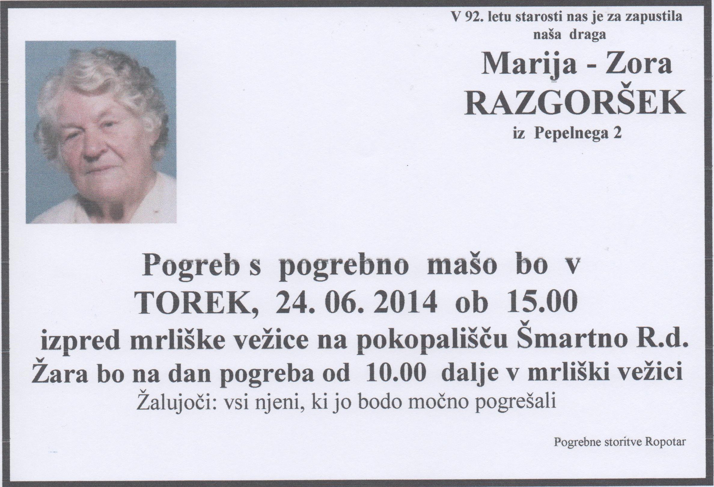 RAZGORŠEK MARIJA